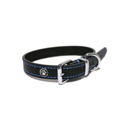Rosewood Luxury Leather Dog Collar 18 - 22-inch, Black