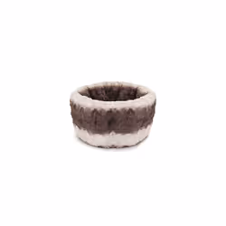 40 Winks Grey & Cream Snuggle Plush Round Bed, For Dogs & Cats, 40cm