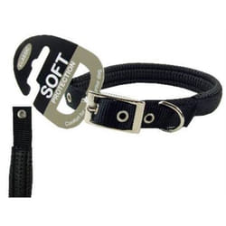 Rosewood Soft Protection Dog Collars & Leads - Collar, 3/4" x 20" - Black