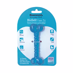 Rosewood Biosafe Puppy Dog Toys - Bone, Blue
