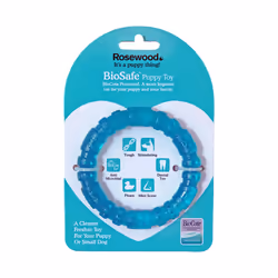 Rosewood Biosafe Puppy Dog Toys - Ring, Blue