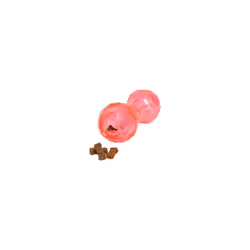 Rosewood tough puppy toy dumbbell shaped treat dispenser dog toy for small dogs and puppies made of tough material, mint scented, pink