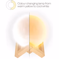 KNIGHT LED Moon Light Lamps | Touch Control Light | Adjustable Brightness | White to Yellow Colour Changing LAMP (12 x 12 x 15 cm)