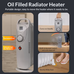 Oil Filled Electric Radiators - 7 Fin Oil Filled Radiator