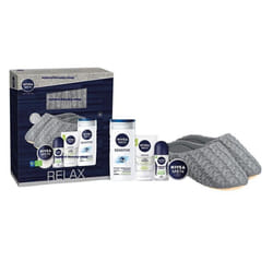 Nivea Men RELAX Slippers & Sensitive Collection Gift Set, HAPPY CHRISTMAS