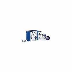 NIVEA MEN Set To Go Wash Kit Gift Set (5 Pieces), Men's Gift Set Includes Shower Gel, Face Wash, Anti-Perspirant Roll-On, Moisturising Cream and