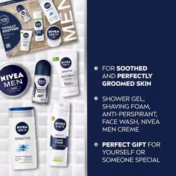 Nivea Men Sensitive 5pc Gift Set 250ml Shower Gel 200ml Shaving Gel