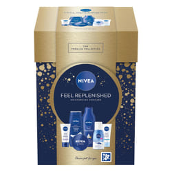 Feel Replenished Gift Set (6 Products), Skincare Women's Gift Set with Creme, Eye Make-Up Remover, Shower Cream, Body Lotion, SPF15 Day Cream, and