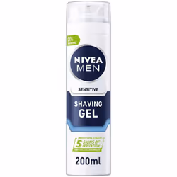 NIVEA MEN Sensitive Shaving Gel Pack of 6 (6 x 200ml) Sensitive Skin Shaving Gel, Shave Gel for Men, Shaving Gel for Irritate ...