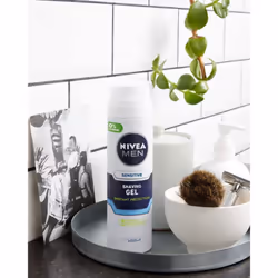 NIVEA MEN Sensitive Shaving Gel Pack of 6 (6 x 200ml) Sensitive Skin Shaving Gel, Shave Gel for Men, Shaving Gel for Irritated & Dry Skin with Witch H