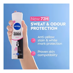 3 x 250ml Nivea Black & White Invisible Clear Deodorant Spray