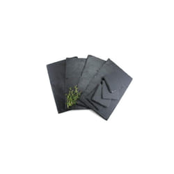 Slate Placemat & Coaster Set Black Rectangle Square 30x20cm 10x10cm Dining DÃ©cor