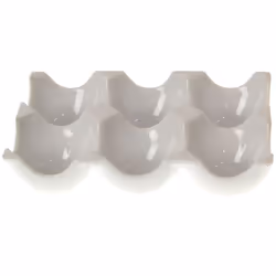 6 Piece Ceramic Kitchen Chicken Eggs Tray Case Holder Storage Container White