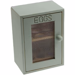 Rubberwood Kitchen Mint Green Egg Holder Cabinet Cupboard Storage Window Mesh