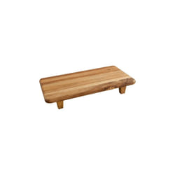 Acacia Display Platter 23x41cm with Four Feet Natural Wood Serving DÃ©cor
