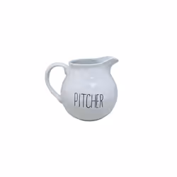 Dimples White Ceramic Pitcher Elegant 1L Jug for Water Juice, Iced Tea