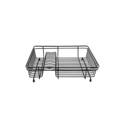 Large Black Dish Drainer Durable Coated Steel Efficient Modern Kitchen Solution