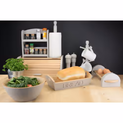 2 Tier Wood Grey Kitchen Herbs Spice Rack Shelf Storage Organiser Display Stand