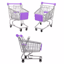 Childrens Mini Shopping Trolley Metal Kids - Purple