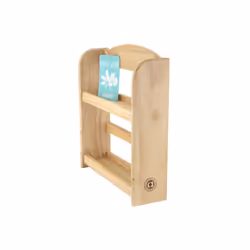 2 Tier Wall Mounted Hevea Natural Wood Kitchen Herb Spice Jar Rack Stand Holder