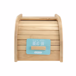 Apollo Rubberwood Roll Top Wooden Bread Bin Kitchen Top Food Loaf Storage Box