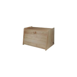 Kitchen Rubberwood Wooden Drop Front Loaf Bread Biscuit Bin Storage Container