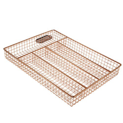 Copper 5 Compartment Cutlery Tray Kitchen Utensil Drainer Rack Organiser Storage