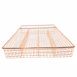Copper 5 Compartment Cutlery Tray Kitchen Utensil Drainer Rack Organiser Storage