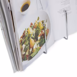 Chrome Recipe Book Cookbook Holder Tablet Stand Kitchen Rack Silver Metal Rest