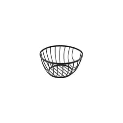 Black Flat Iron Metal Round Fruit Storage Basket Bowl Holder Kitchen Stand Rack