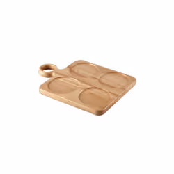 Rubberwood Dip Serving Board Platter For Ramekins