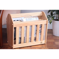 Wooden Magazine Rack Free Standing News Paper Mail Shelf Storage Holder Stand
