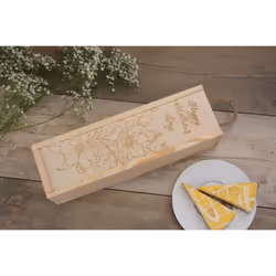 Pinewood Single Wine Box With Sliding Lid