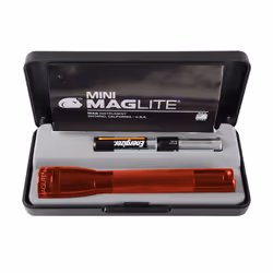 Mini Maglite Aa Torch - Gift Boxed Flashlight with Batteries - Red