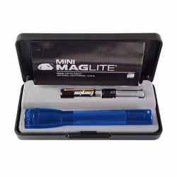 Mini Maglite Aa Torch - Gift Boxed Flashlight with Batteries - Blue