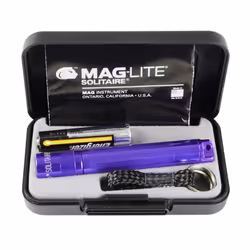 Maglite Solitaire Torch 1 X Aaa. Gift Boxed with Battery. Spare Bulb Included - Purple