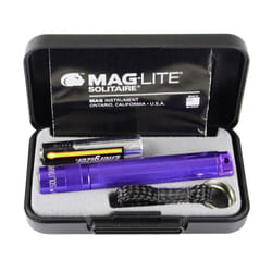 Maglite Solitaire Torch 1 X Aaa. Gift Boxed with Battery. Spare Bulb Included - Purple