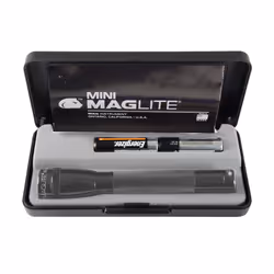 Mini Maglite Aa Torch - Gift Boxed Flashlight with Batteries - Grey
