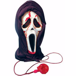 Bleeding Scream Mask With Hood, Blood & Pump Halloween Party Fancy Dress Costume