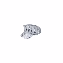 70'S DISCO ADULT HAT CAP FANCY DRESS SILVER SEQUIN SHINY STAG/HEN PARTY NIGHT