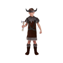 Viking Boy Fancy Dress Costume with Horned Headpiece Outfit Size M