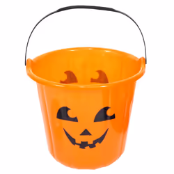 Halloween Plastic Pumpkin Orange Treat Bucket