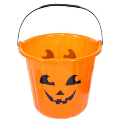 Halloween Plastic Pumpkin Orange Treat Bucket