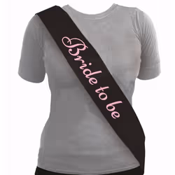 Black Hen Party Sashes - Bride to Be