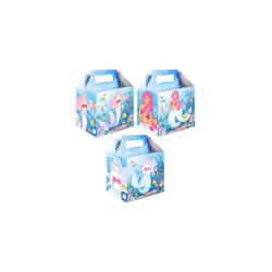 Mermaid Design-12 Party Loot Lunch Meal Cardboard Gift Boxes