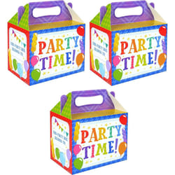 Party Time Design-12 Party Food Boxes Loot Lunch Meal Cardboard Gift Childrens Kids Happy Birthday