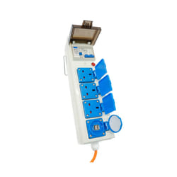5 Way Mobile Mains Unit 15m Cable | Camping Hook Up Electrics