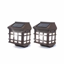 Set of 2 Fence Solar Powered Lights | Outdoor Lighting