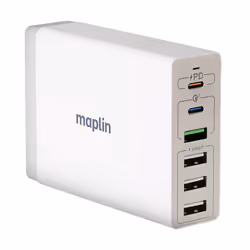 Designed to meet the needs of the latest USB-C and USB-A devices on the market. the Maplin 6 Port USB Charging Station 4 ...