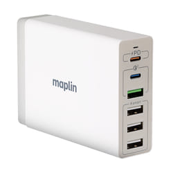 Maplin 6 Port USB Charging Station 4x USB-A / 2x USB-C 65W High Speed